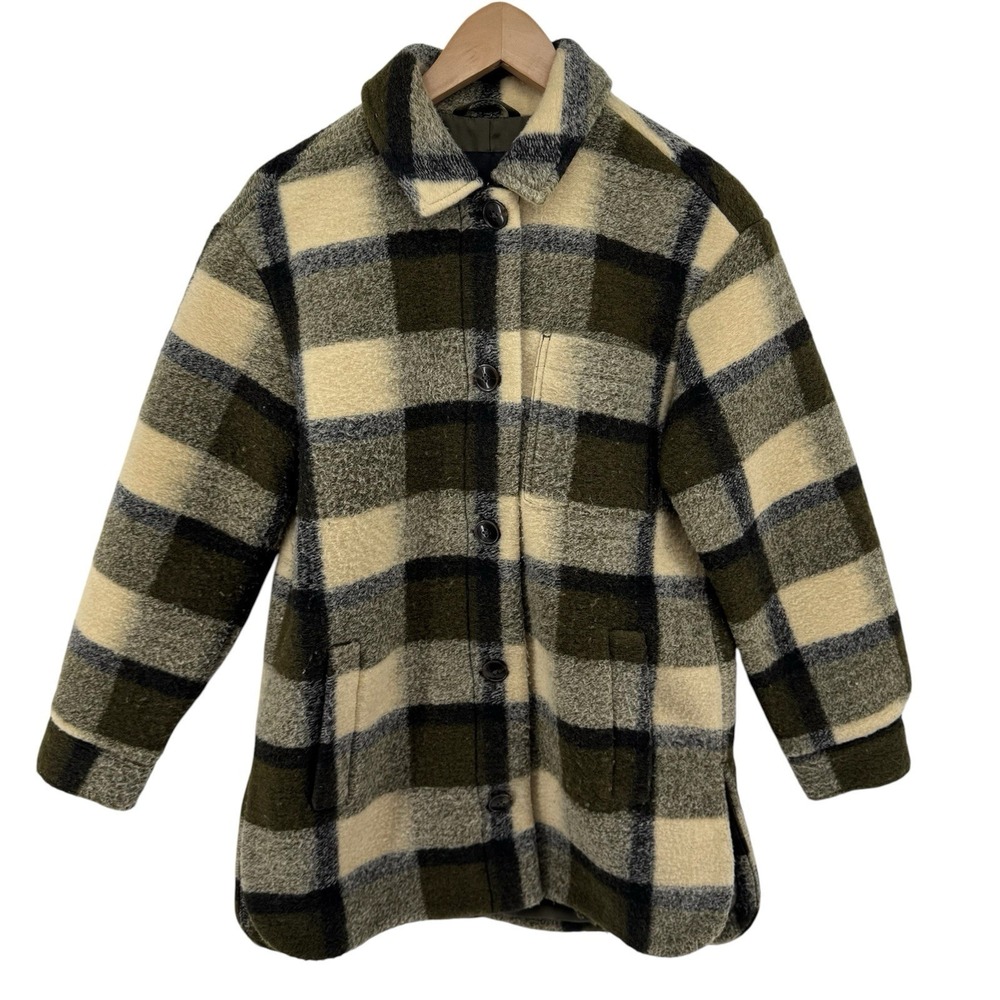 Madewell Walton Shirt Wool Button Jacket Shacket Mohair Colleton Plaid Size XS